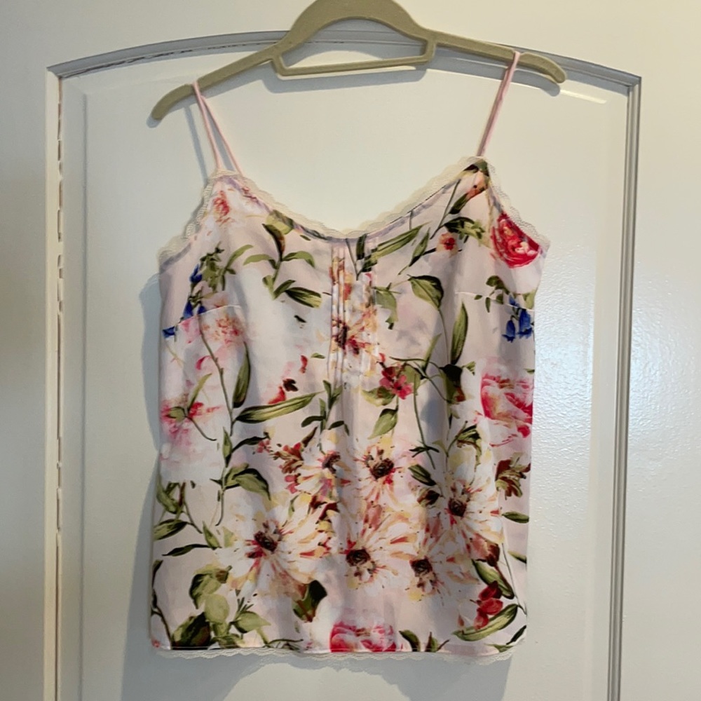 New York & Company Pink Floral Tank Top